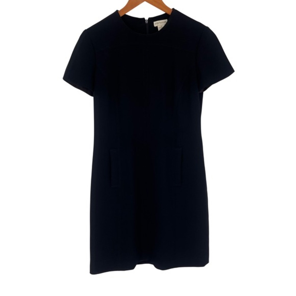 Vintage Ann Taylor Women's Dress Size 8 Black Sheath‎ Business Work Minimalist